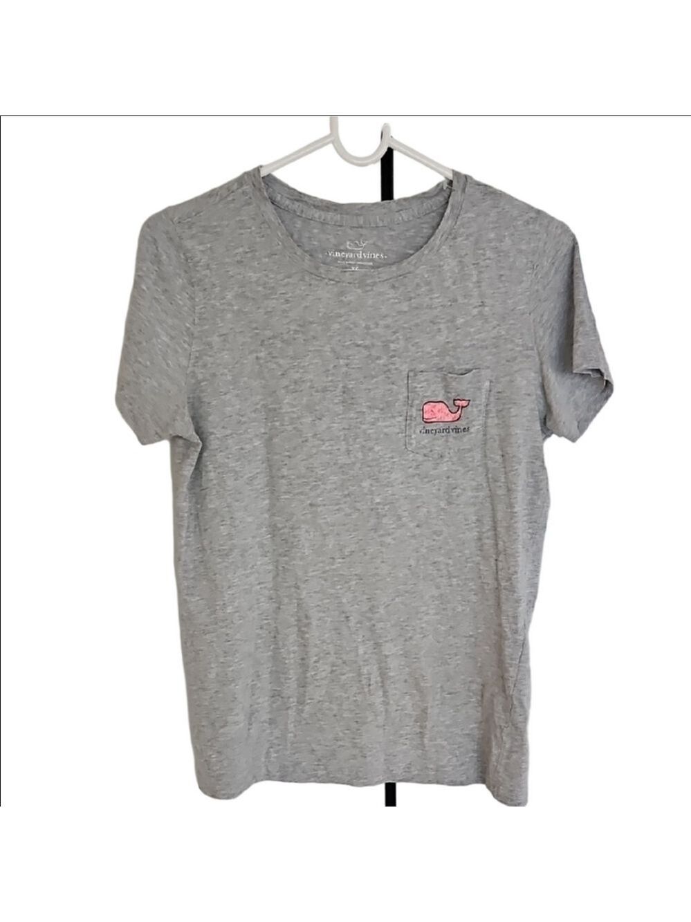 Vineyard Vines Heather Gray Tee with Pink Whale Women's XS